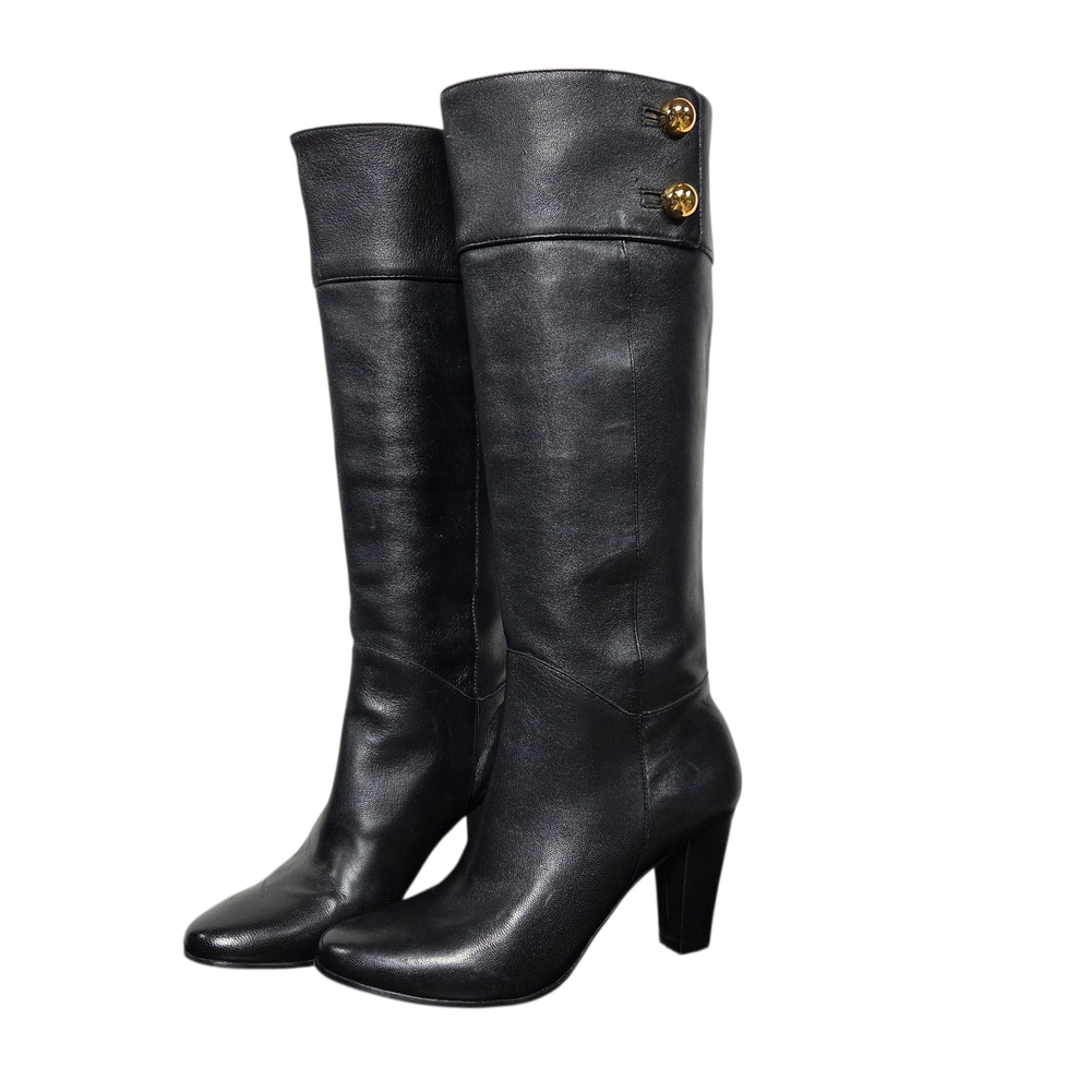 Kate Spade Heeled Pull On Tall Leather Boots Size-6.5